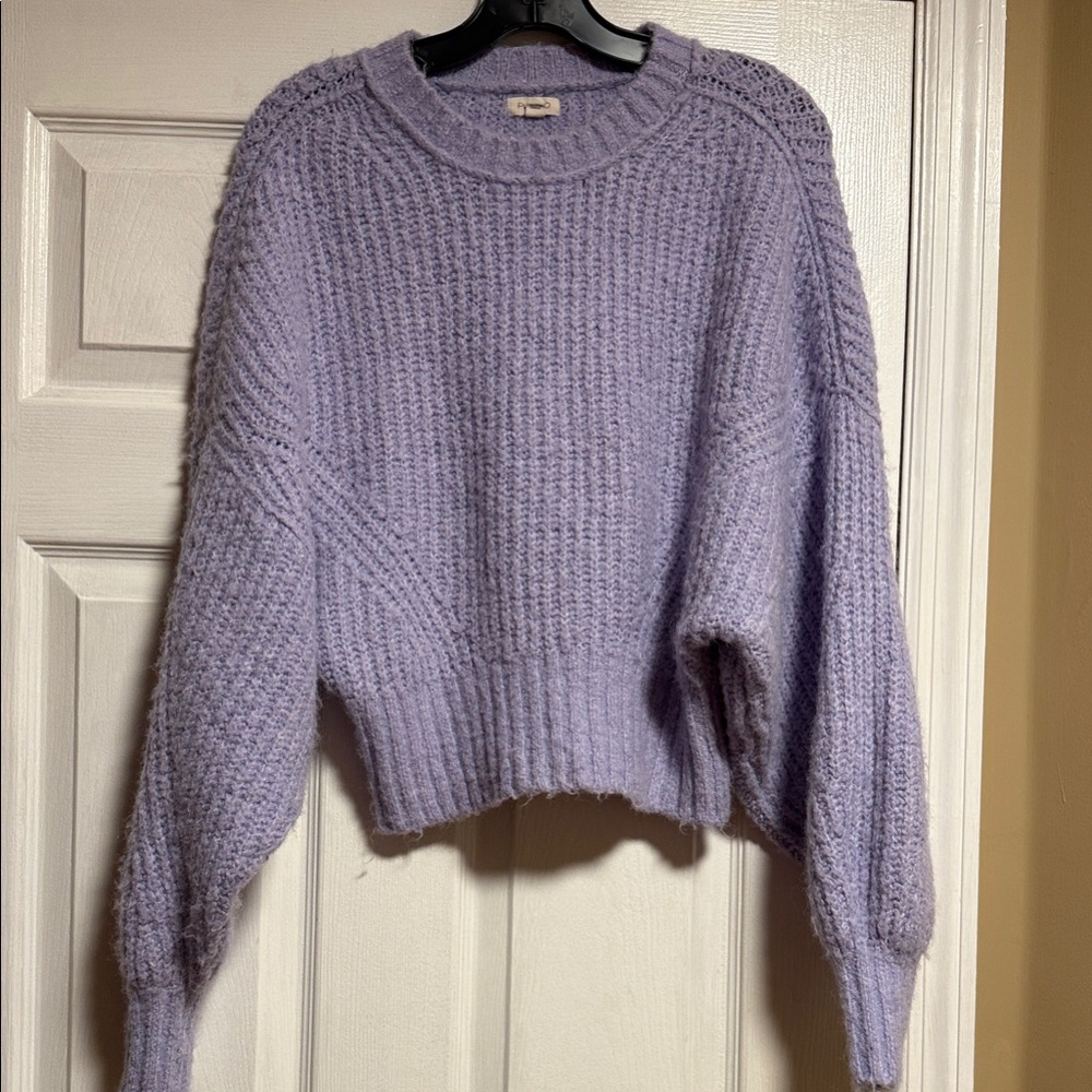 Anthropologie Pilcro Lavender Textured Crew Neck Sweater
